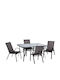 Set Dining Pentru Exterior 5 Piese Negru