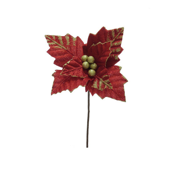 General Trade Christmas Decorative Flower Length 25cm Red