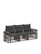 3-Seater Outdoor Rattan Sofa with Cushions 65.5x62x70cm