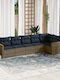 Outdoor Corner Sofa Rattan With Cushions 62x62x69cm