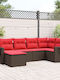 Canapea De Colț De Exterior Din Rattan Cu Perne 62x62x69cm