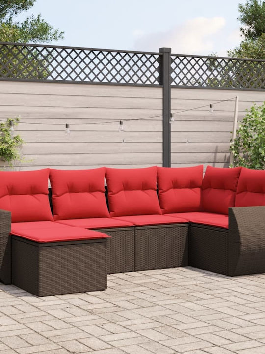 Outdoor Corner Sofa Rattan With Cushions 62x62x69cm