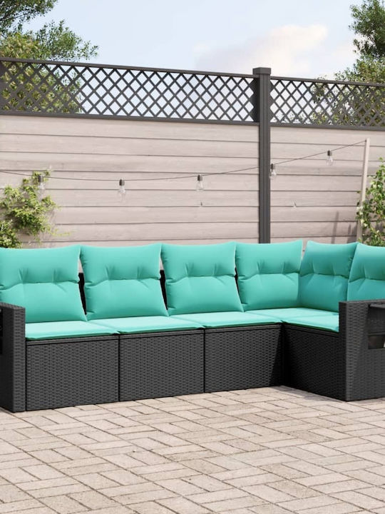 Ecksofa Outdoor Rattan mit Kissen 62x62x69cm