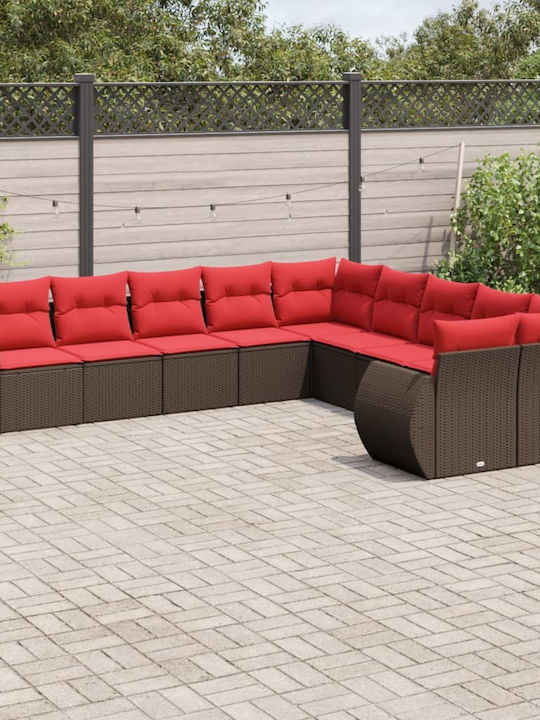 Outdoor Corner Rattan Sofa With Cushions 62x62x69cm