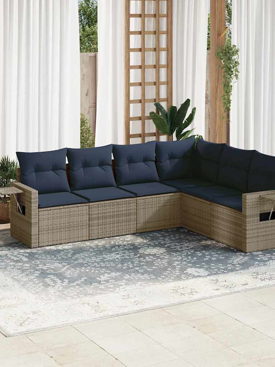Ecksofa Outdoor Rattan mit Kissen 62x62x69cm