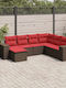 Canapea De Colț De Exterior Din Rattan Cu Perne 62x62x69cm