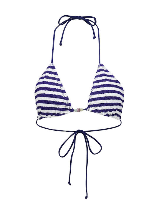 Topuri De Bikini Triunghi Alb Navy