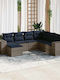Corner Outdoor Sofa Rattan with Cushions 55x55x69cm