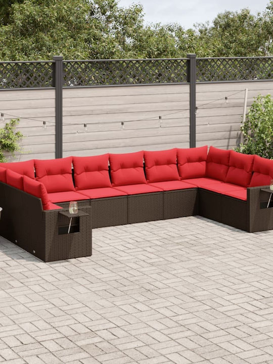 Ecksofa Outdoor Rattan mit Kissen 62x62x69cm
