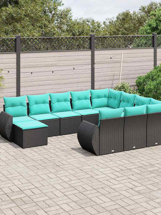 Canapea De Colț Pentru Exterior Din Rattan Cu Perne 62x62x69cm