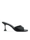 Leather Mules with Low Heel in Black Colour