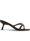 Mules With Thin Heel In Black Colour