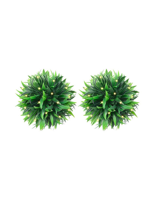 Künstlicher Buxus Strauch mit LED 2 Stück vidaXL