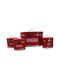 Set of 4 Coffee Tea Sugar Storage Boxes with Metallic Lid Brown 4 Pieces