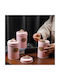 Set 3 Pieces Coffee / Tea Jars with Brown Lid 10x10x22cm 3 Pieces