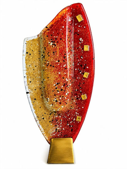 La Belle Maison Vase Glas Rote 16x10xH31cm La Belle Maison Vase Glas Rote 16x10xH31cm