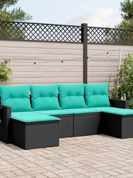 Outdoor Corner Sofa Rattan With Cushions 55x62x69cm