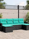 Outdoor Corner Sofa Rattan With Cushions 55x62x69cm