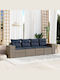 Four-Seater Outdoor Rattan Sofa With Cushions 55x62x69cm