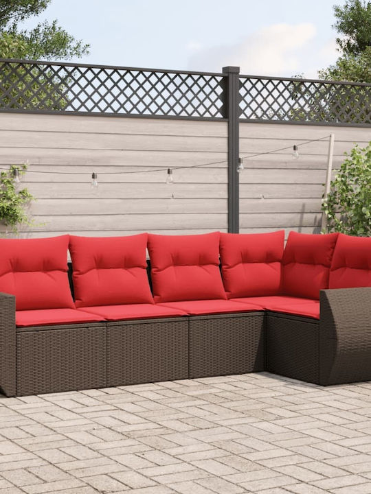 Outdoor Corner Sofa Rattan with Cushions 62x62x69cm