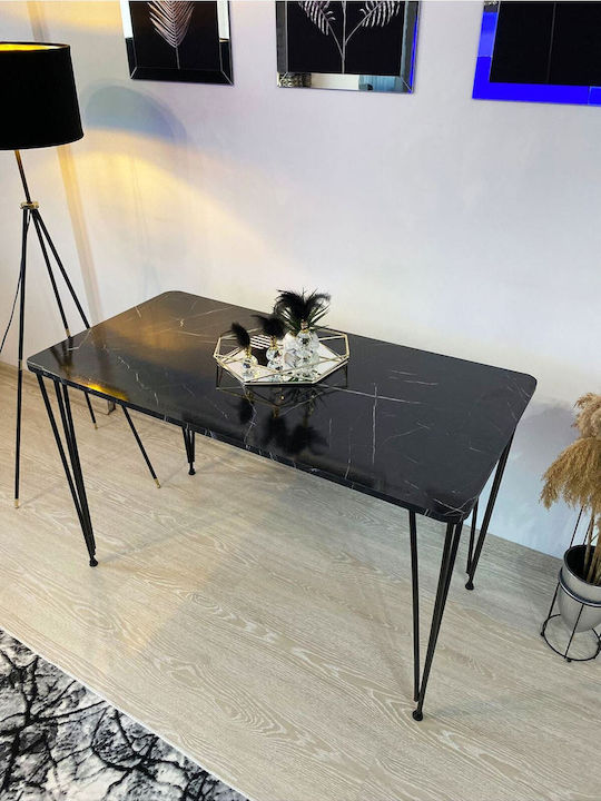 Masă de Bucătărie din Lemn cu Cadru Metalic 120x60x60cm