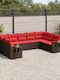 Ecksofa Outdoor Rattan mit Kissen 62x62x69cm