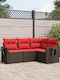 Ecksofa Outdoor Rattan mit Kissen 62x62x69cm