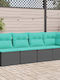 Viersitziges Outdoor-Sofa Rattan mit Kissen