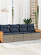 Four-Seater Outdoor Rattan Sofa With Cushions 55x62x69cm