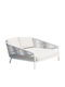 Zweisitziges Outdoor-Sofa Metallisch Weiß mit Kissen 157x149x80cm
