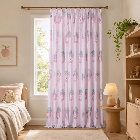 My Home Luxury Perdea Pentru Copii Cu Coafură Roz 270x280cm