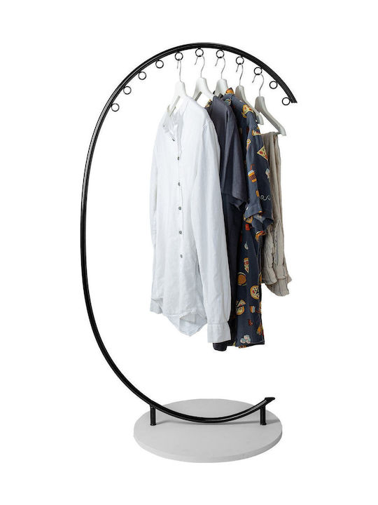 SteweHome Κρεμάστρα Δαπέδου από Μέταλλο Μαύρη 75x130cm
