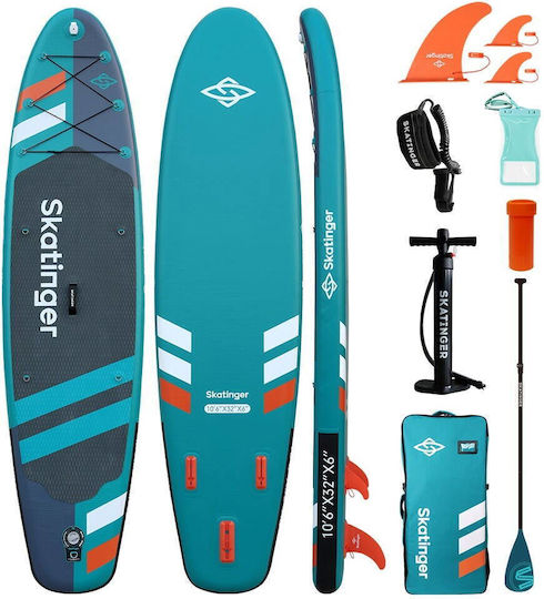 Skatinger Jade Φουσκωτή Σανίδα SUP με Μήκος 3.2m Γαλάζια