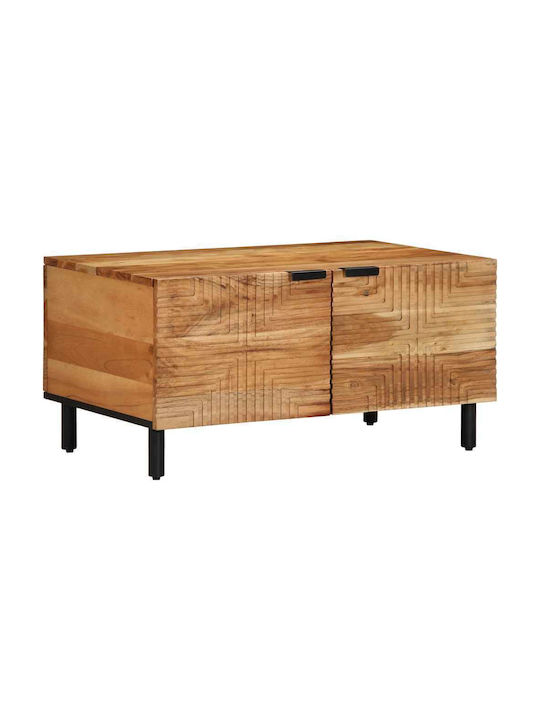 Rectangular Central Coffee Table Made of Solid ...