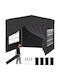 Costway Foldable Garden Gazebo with LEDs Black 3x3m