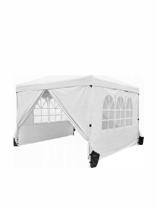 Costway Foldable Garden Gazebo with LEDs Beige 3x3m