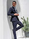 Summer Men's Suit with Slim Fit Navy