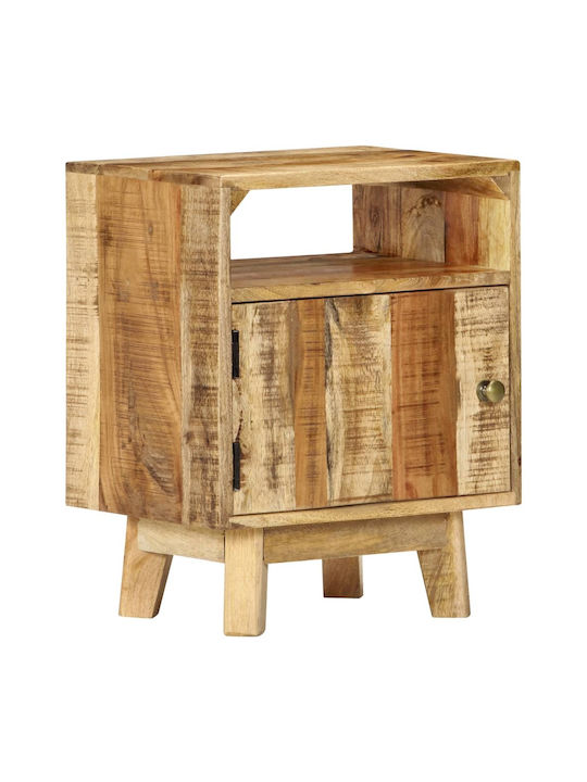 Κομοδίνο από Μασίφ Ξύλο Μπεζ 40x30x50cm