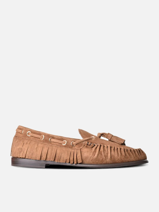 Kalogirou Leather Women's Moccasins in Brown Colour