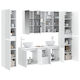 vidaXL Vanity Unit Without Sink With Mirror With Light White