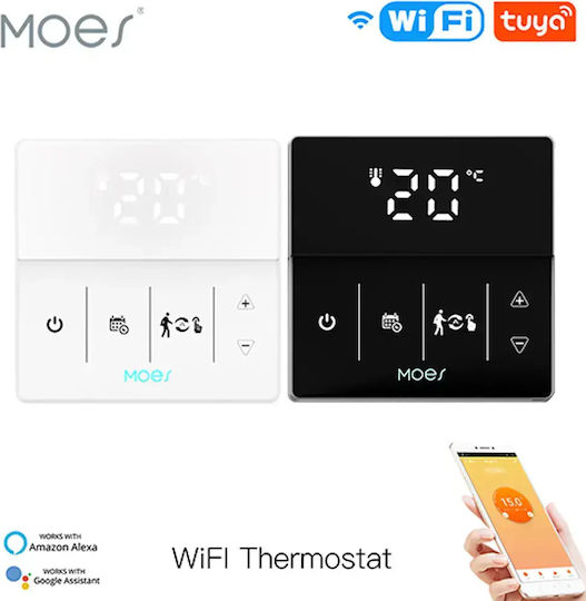 MOES Ψηφιακός Χωνευτός Θερμοστάτης Χώρου Smart με Wi-Fi