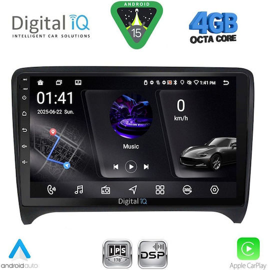 Digital IQ Ηχοσύστημα Αυτοκινήτου για Audi TT 2007-2015 (Bluetooth/USB/WiFi/GPS/Apple-Carplay/Android-Auto) με Οθόνη Αφής 9"