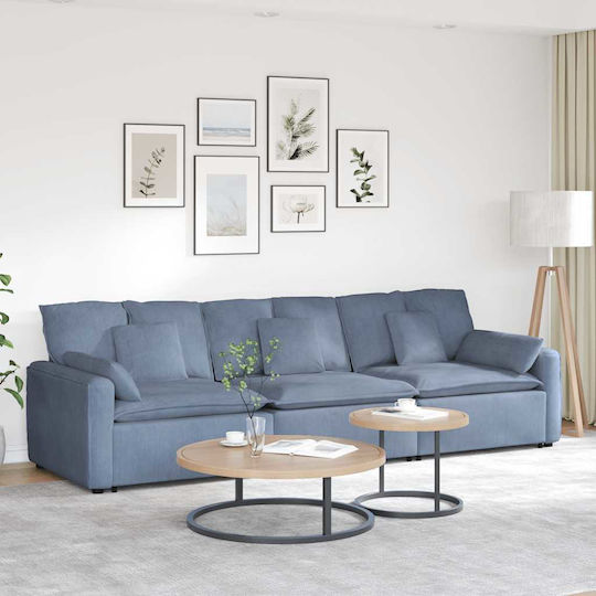 Five-Seater Couch Blue 324x105x64 cm