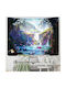 FRIPIA Decorative Tapestry Magical Forest Waterfall Handmade Made of Fabric 150x130cm