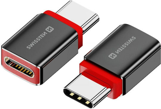 Swissten Μετατροπέας USB-C male σε USB-C female Κόκκινο 1τμχ 73501220