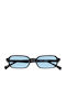 JohNocera Women's Sunglasses With Black Horn-Rimmed Frame And Light Blue Lens JN-mambo-c01