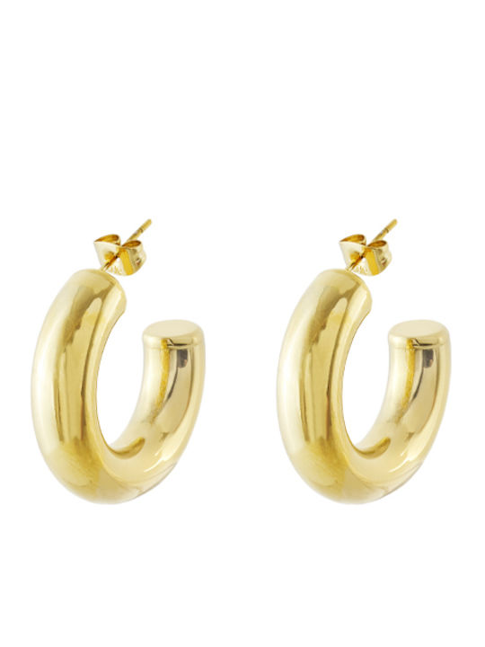 Loisir Earrings Hoops Gold Plated Steel