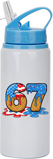 Sticlă Pentru Copii Six-Seven 600ml Alb Albastru Capac