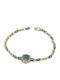 Women's Bracelet with Byzantine Design Made of Silver with Zircon 18cm