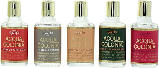 Set 4711 Acqua Colonia Lychee & White Mint Eau De Cologne Unisex 8 Ml + Acqua Colonia Myrrh & Kumquat Eau De Cologne Unisex 8 Ml + Acqua Colonia White Peach & Coriander Eau De Cologne Unisex